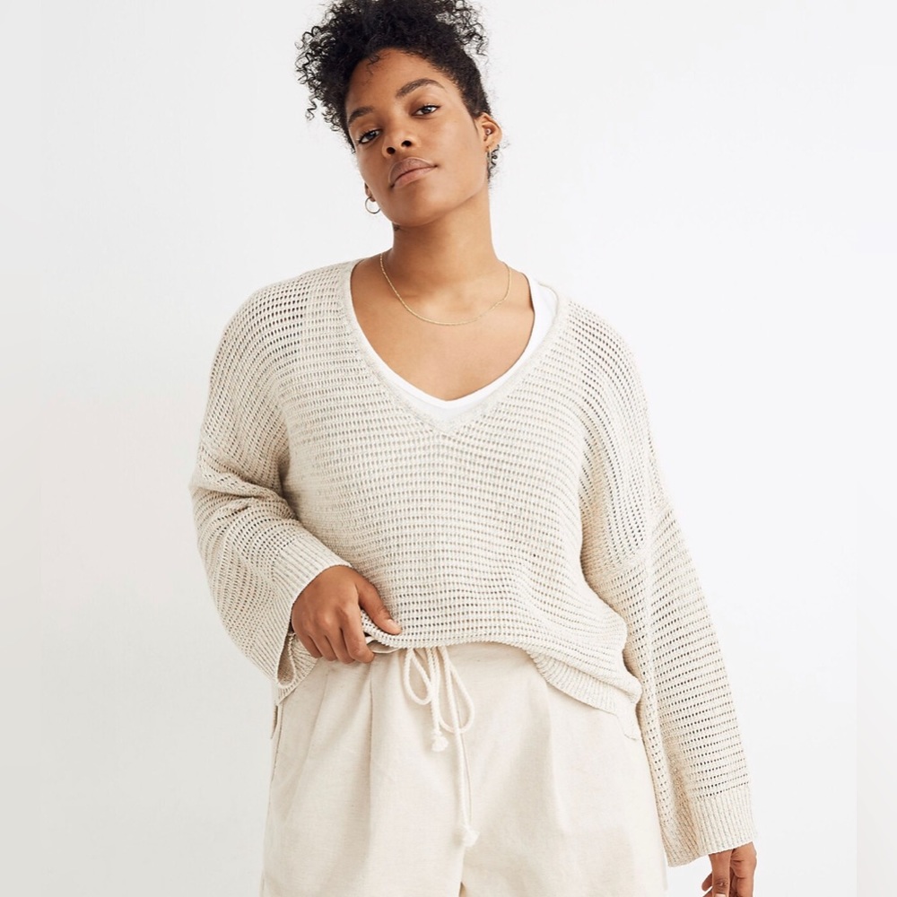 Madewell Rainbow Marled Seville Pullover Sweater